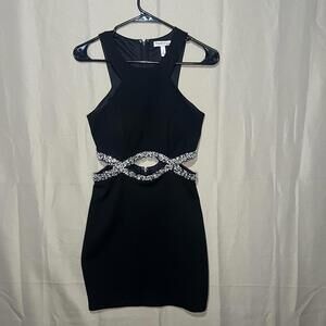black bodycon mini dress